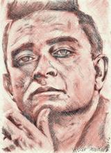 Portrait de Johnny Cash par Xavier Maitre