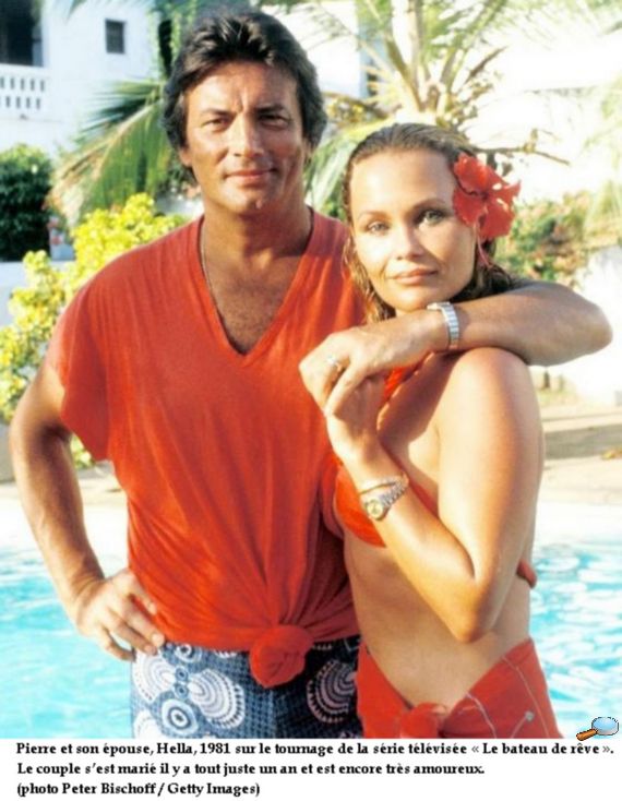 Pierre et son épouse, Hella, 1981 sur le tournage de la série télévisée « Le bateau de rêve ». Le couple s’est marié il y a tout juste un an et est encore très amoureux (photo Peter Bischoff / Getty Images)
