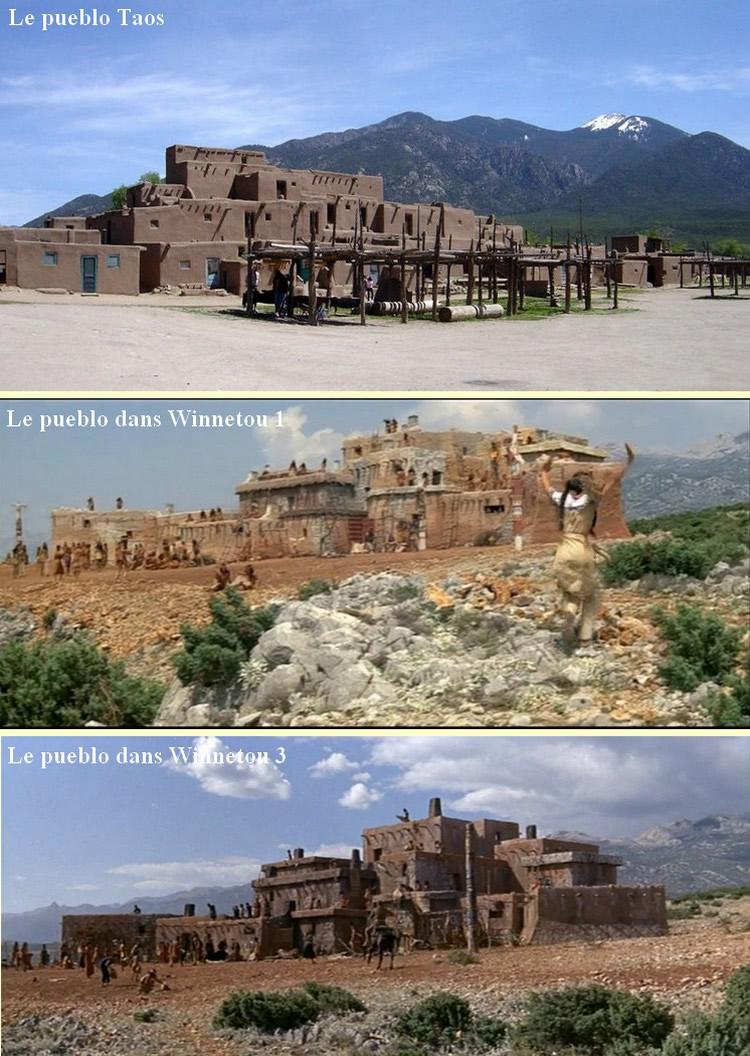 Comparaison entre le pueblo Taos et les pueblos des films de Winnetou