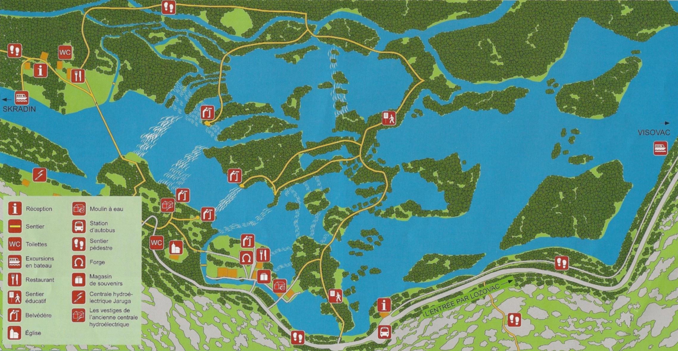 Carte du site de Skradinski buk