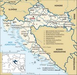 Carte du relief de la Croatie