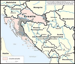 Carte de la Croatie Indépendante