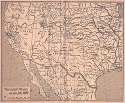 Carte des Etats-Unis en 1868